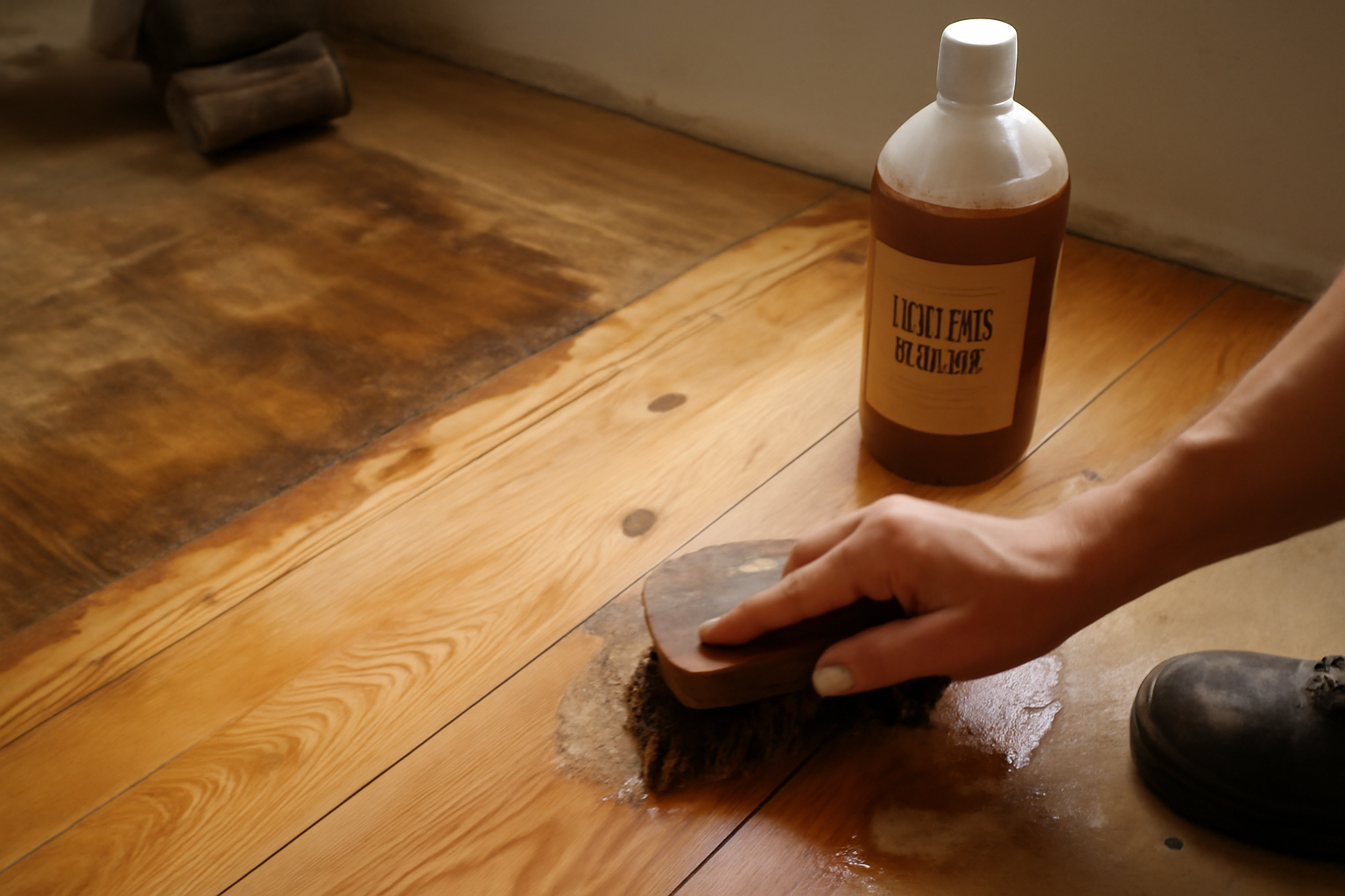 Illustration af: Effektiv lakfjernelse fra træ med brun sæbe: Sådan gør du det nemt og sikkert