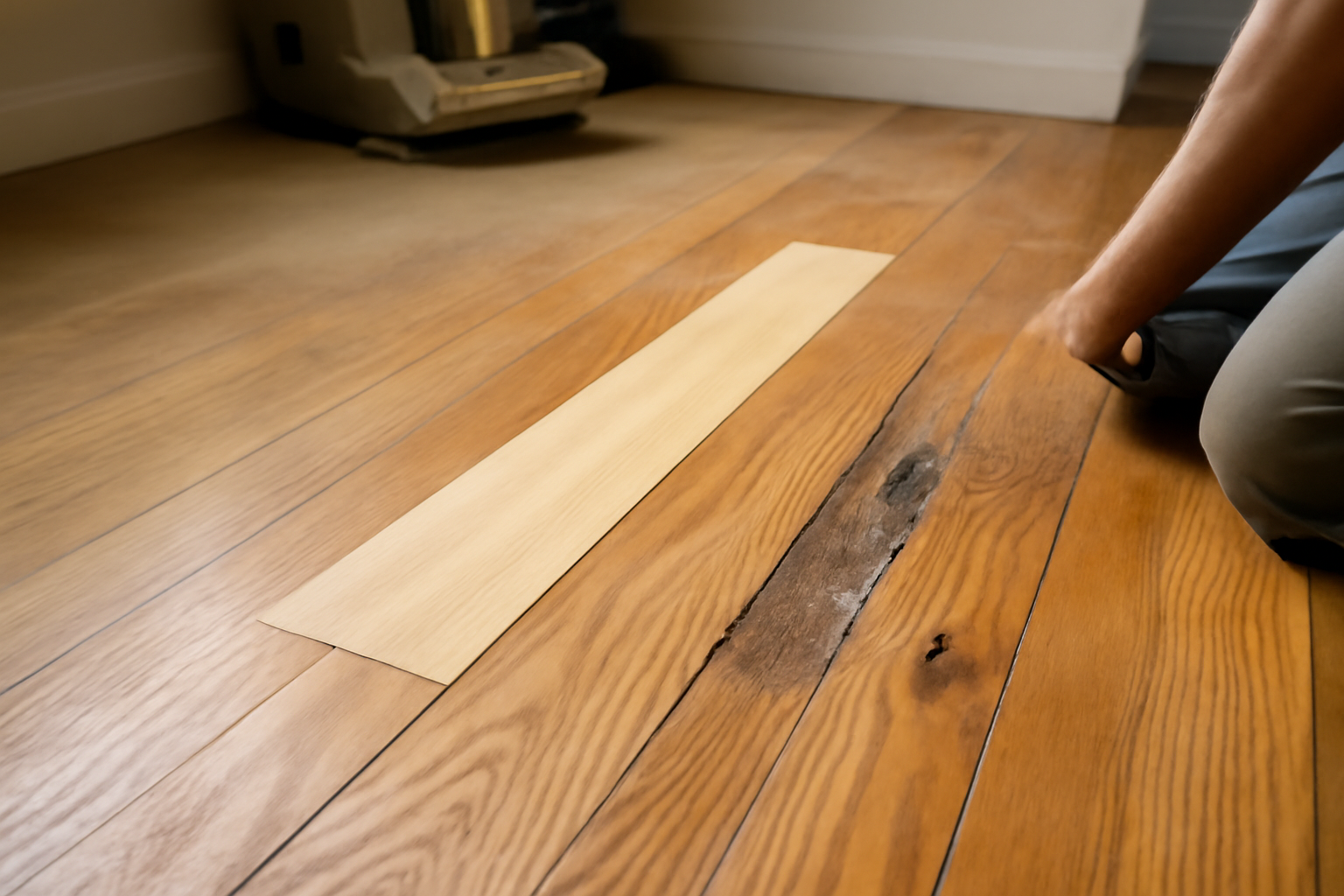 Illustration af: Giv dit trægulv nyt liv med professionel reparation