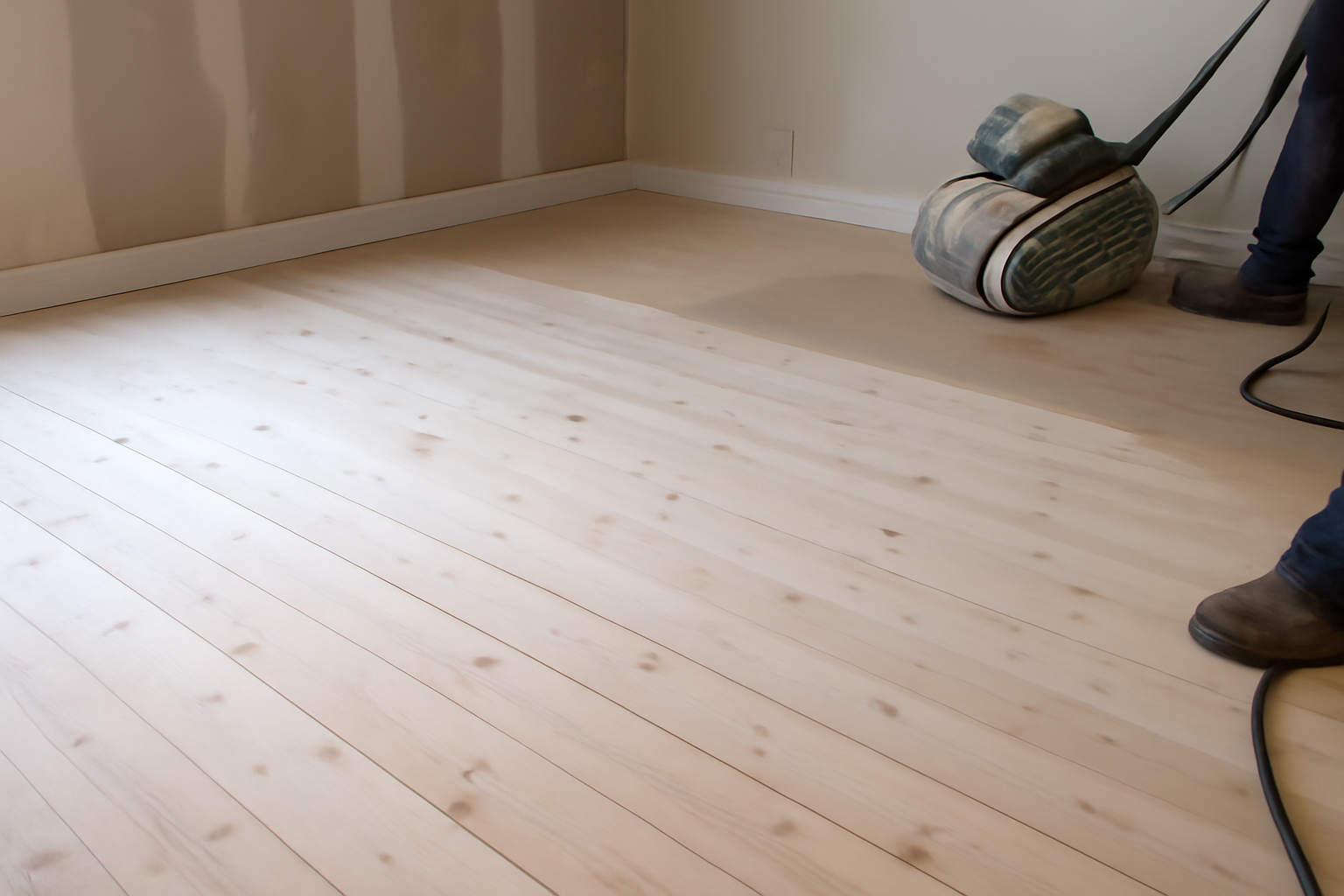 Illustration af: Hvid lud gulv: få det lyse look uden gulning