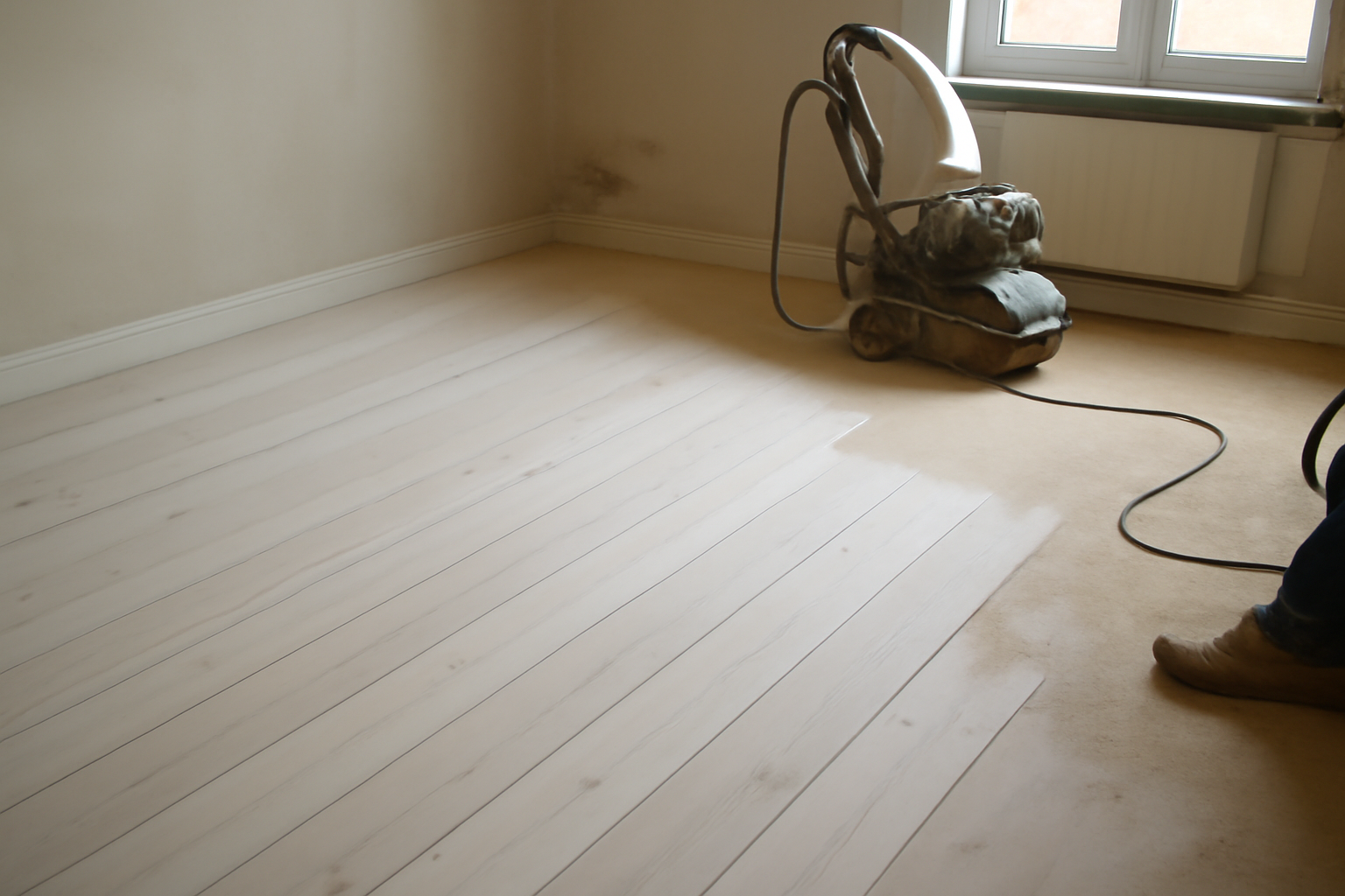 Illustration af: Hvidpigmenteret gulv: lys, elegance og praktisk vedligeholdelse i ét