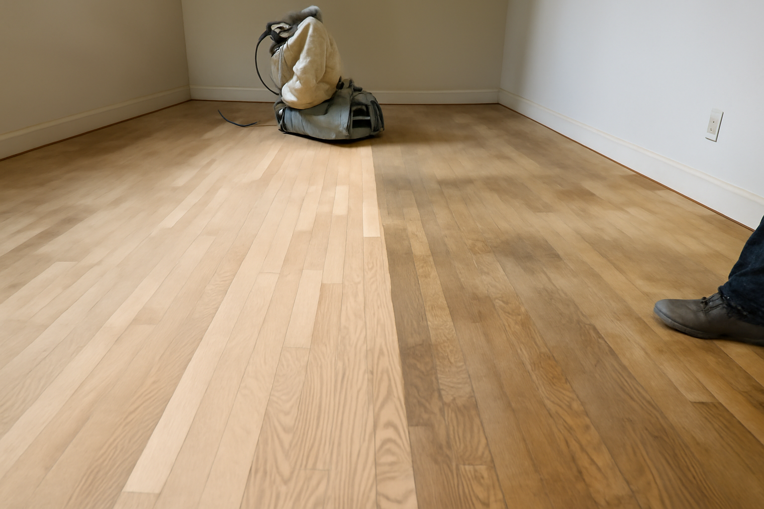 Illustration af: Misfarvning af trægulv: sådan genvinder du det naturlige look