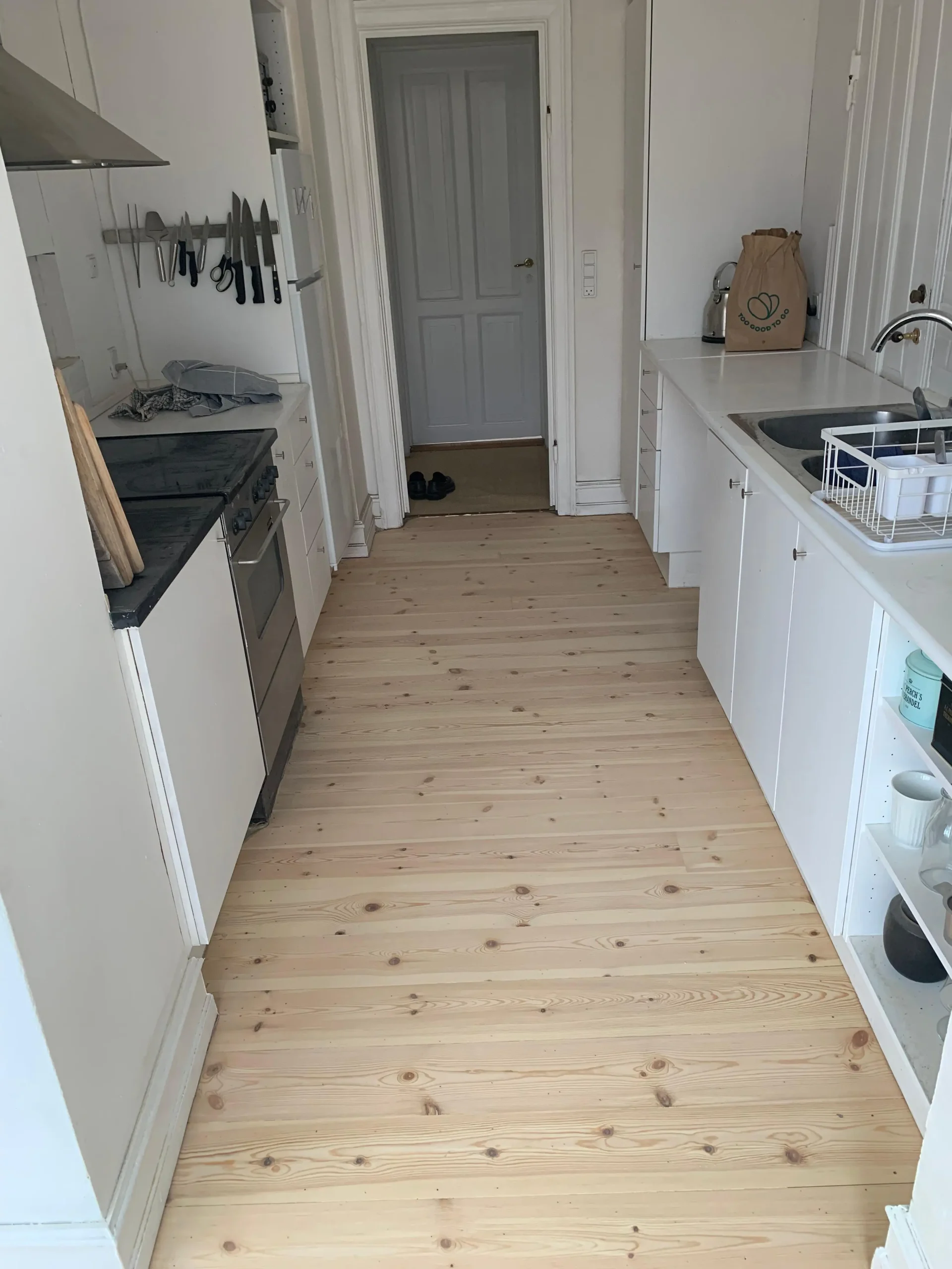 Efter afhøvling af gulve